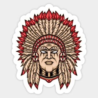 Native american illustration Sticker